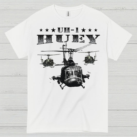 UH-1 Huey Helicopter Veteran T Shirt