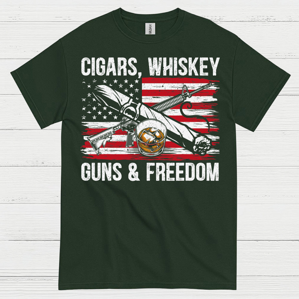 Cigars Whiskey Guns And Freedom T Shirt