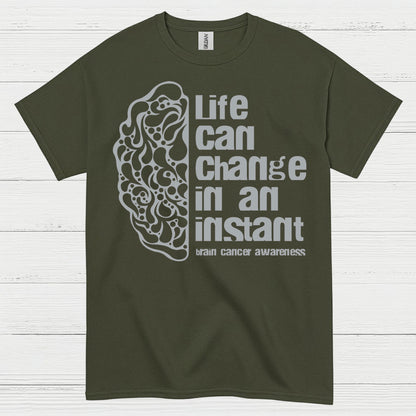 Life Can Change In An Instant Brain Cancer T Shirt