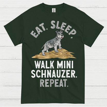 Eat Sleep Walk Mini Schnauzer Repeat T Shirt