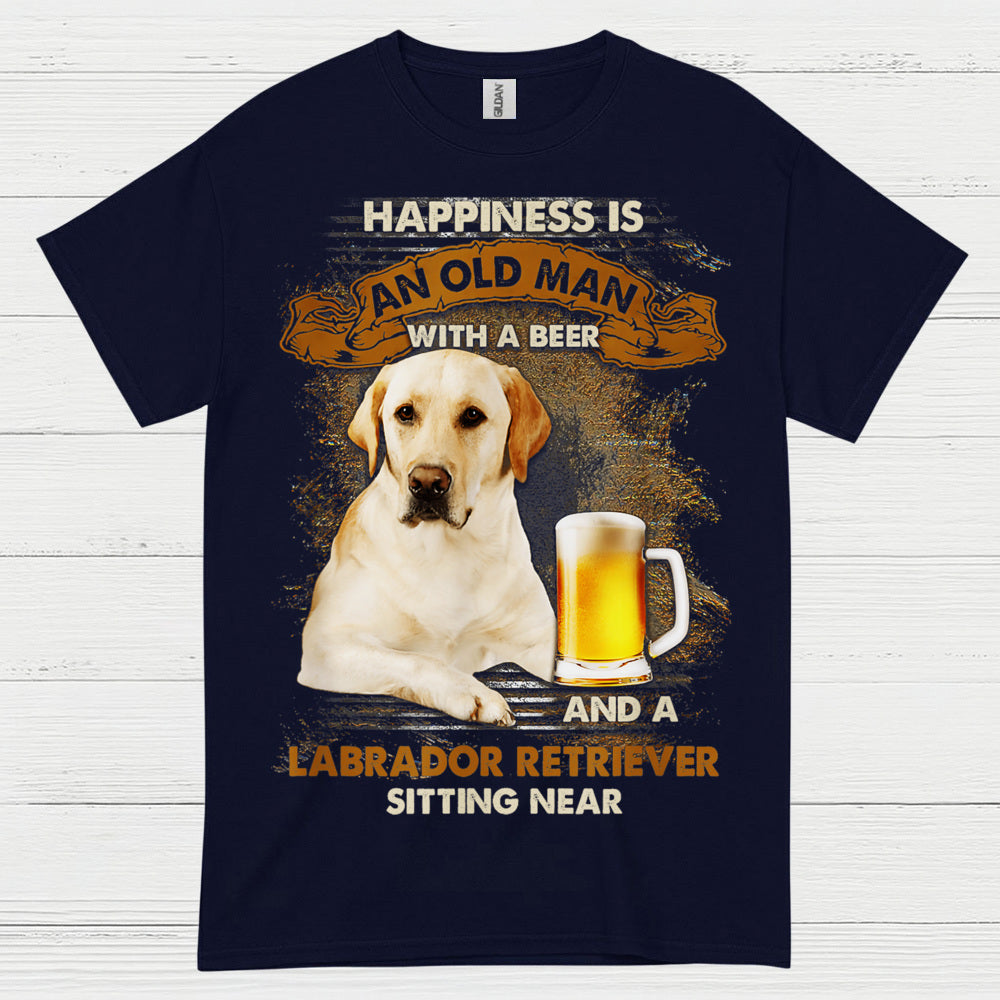 Happiness Is An Old Man With A Labrador T Shirt