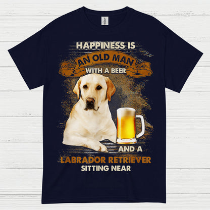 Happiness Is An Old Man With A Labrador T Shirt