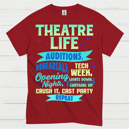 Theatre Life Audition To Curtain Call T Shirt