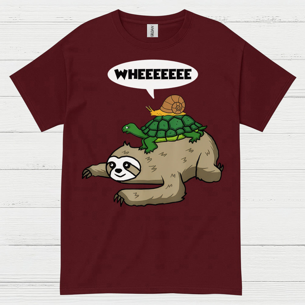 Wheeeee Sloth Turtle Funny T Shirt