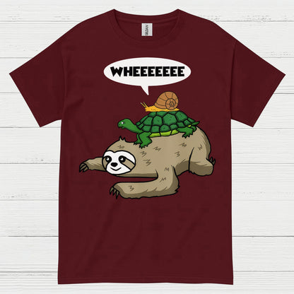Wheeeee Sloth Turtle Funny T Shirt
