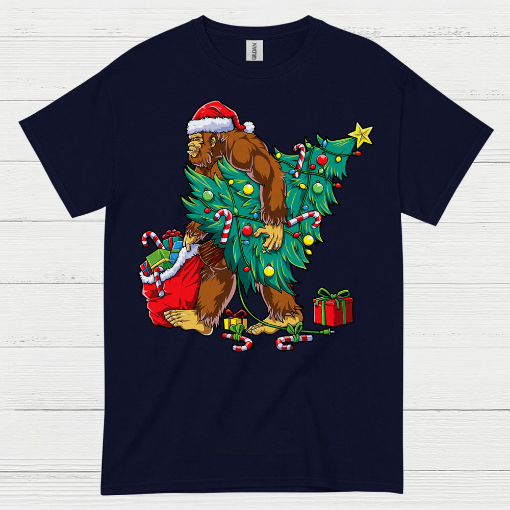 Funny Bigfoot Christmas Tree T Shirt