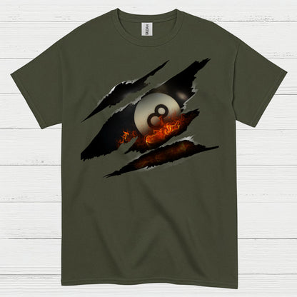 Flaming 8 Ball Pool Graphic T Shirt