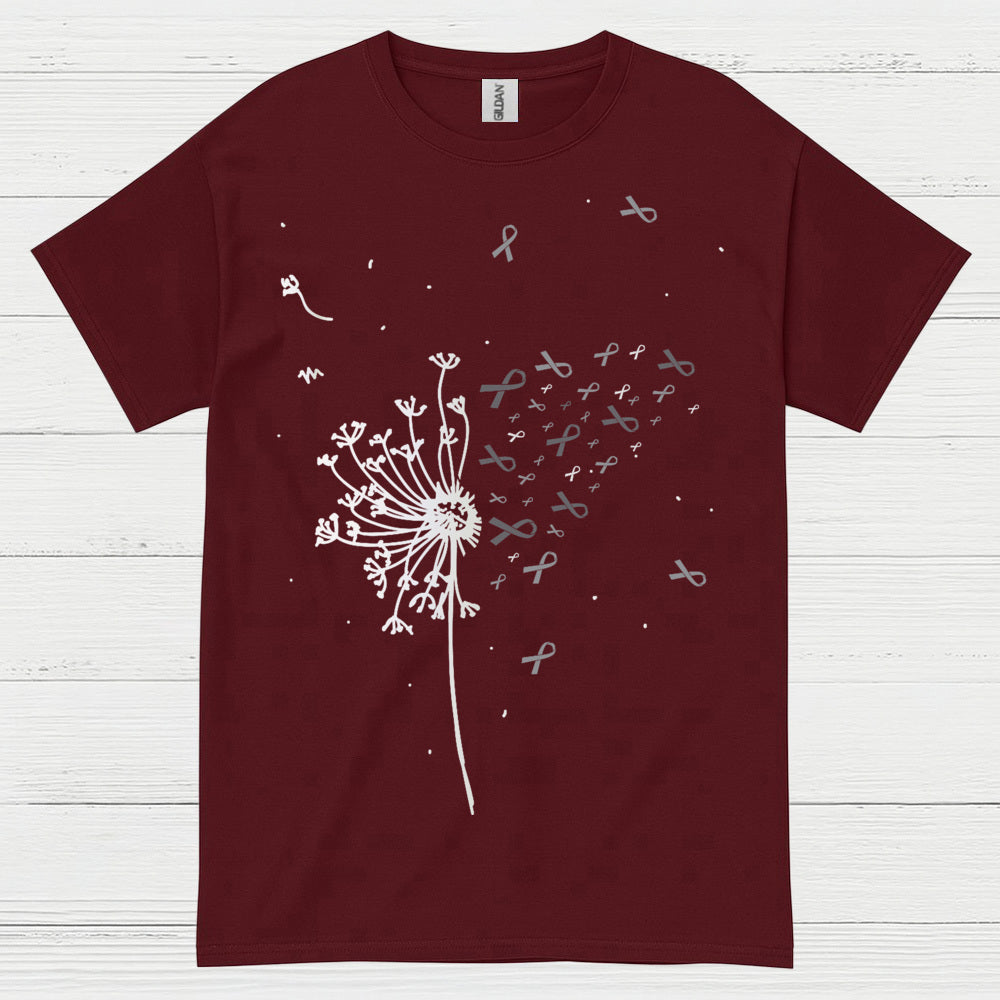 Dandelion Brain Cancer Awareness Ribbon T Shirt