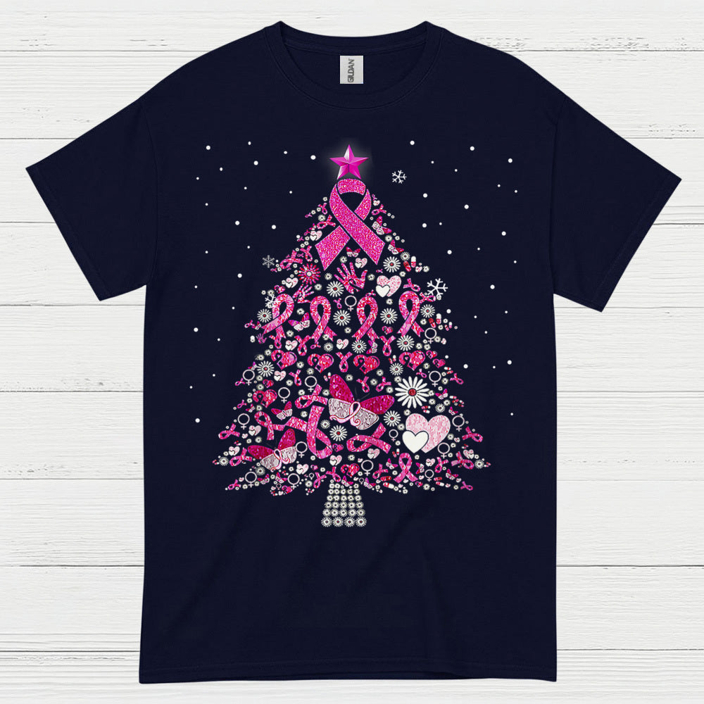 Breast Cancer Awareness Christmas Tree T Shirt