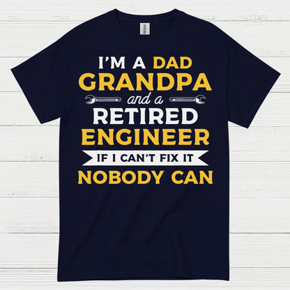 Retired Engineer Grandpa Dad T Shirt