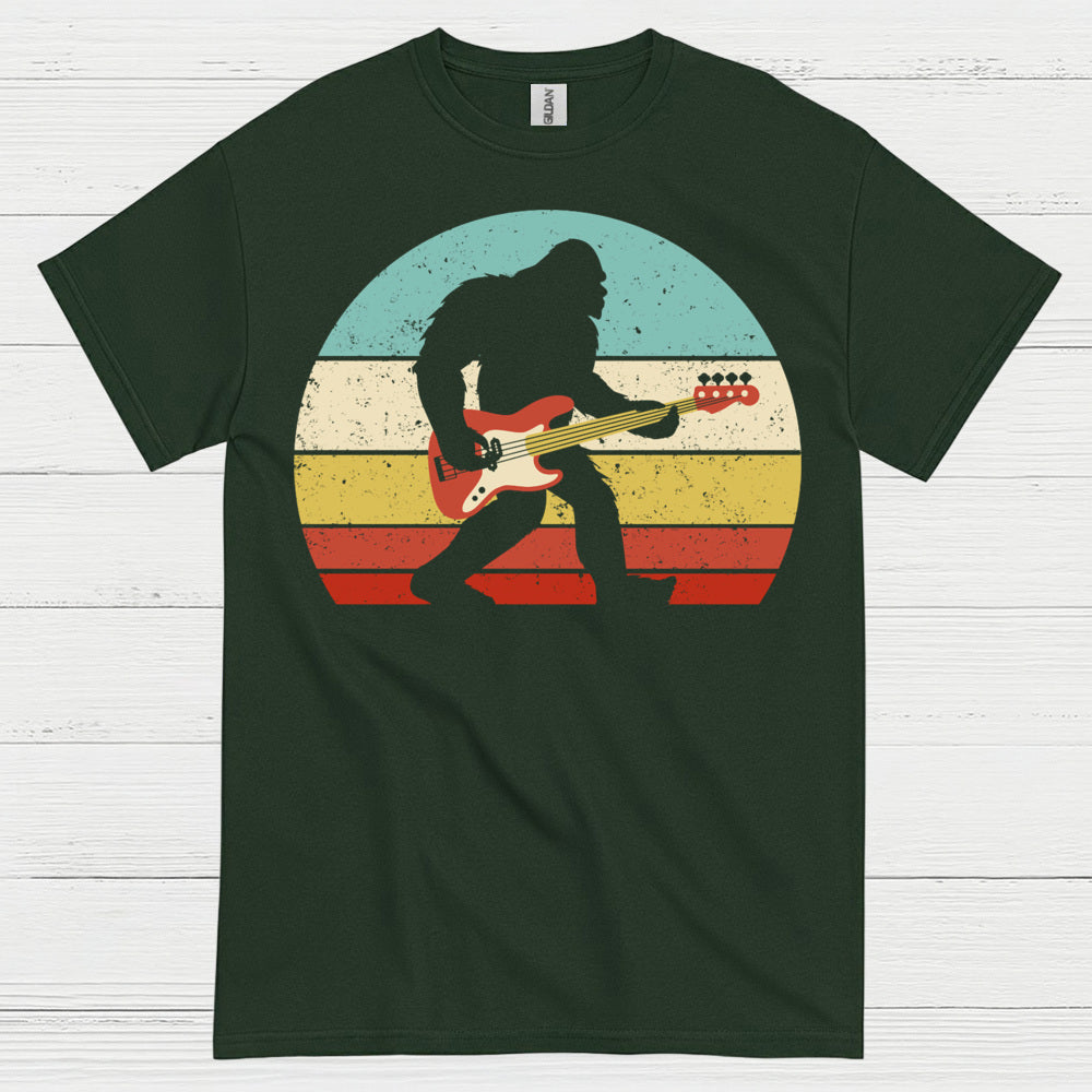 Bigfoot Bass Guitar Retro T Shirt