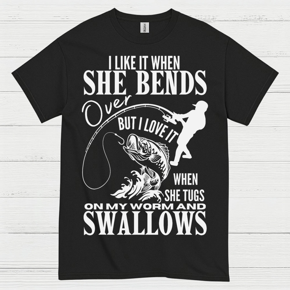 She Bends Fishing T Shirt