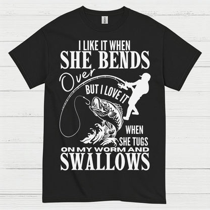 She Bends Fishing T Shirt