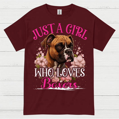 Just A Girl Who Loves Boxers T Shirt