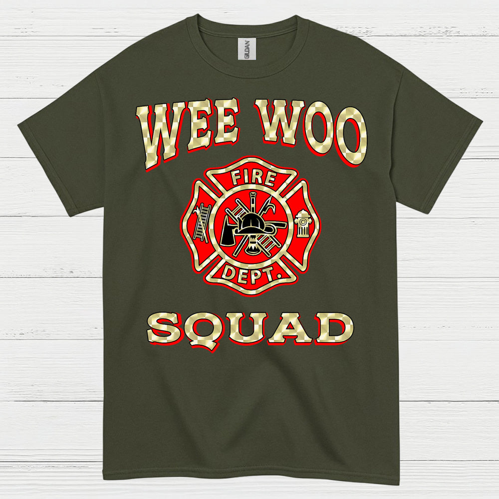 Wee Woo Squad Firefighter Humor T Shirt