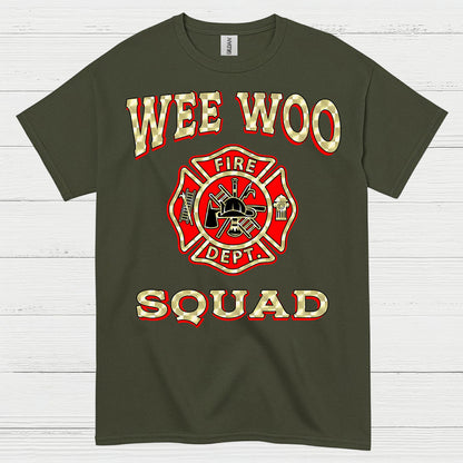 Wee Woo Squad Firefighter Humor T Shirt