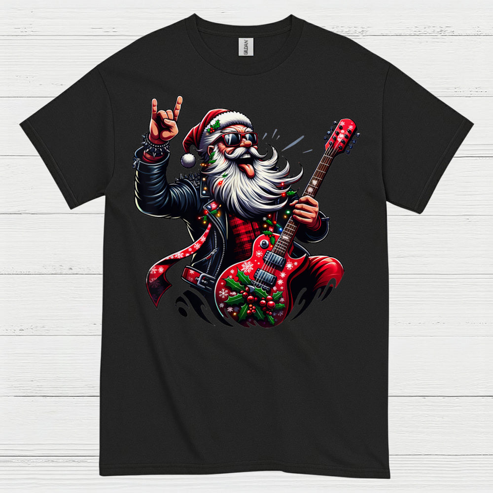 Rocking Santa Guitar T Shirt