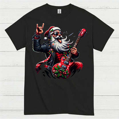 Rocking Santa Guitar T Shirt