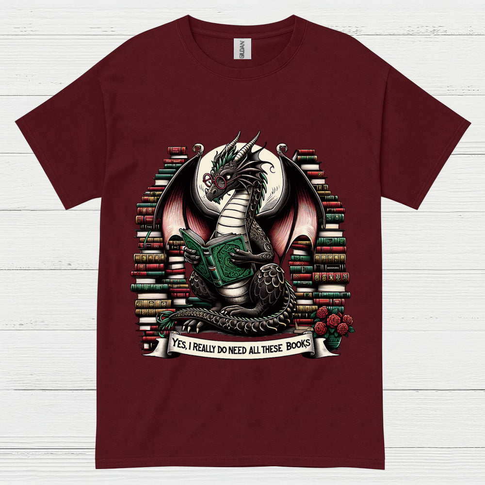 Book Hoarding Dragon T Shirt