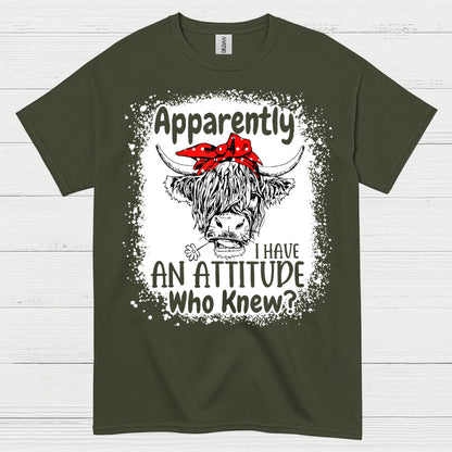 Sassy Highland Cow Attitude T Shirt