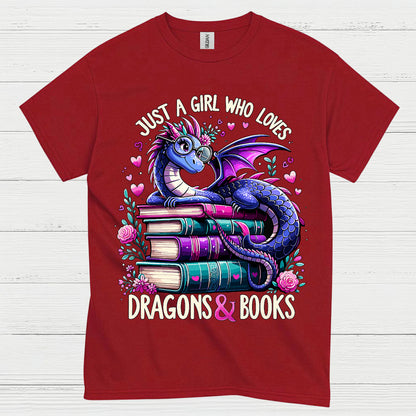 Just A Girl Who Loves Dragons And Books T Shirt