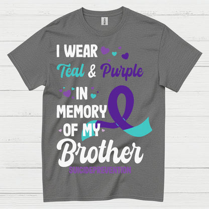 Teal Purple Brother Memorial Awareness T Shirt