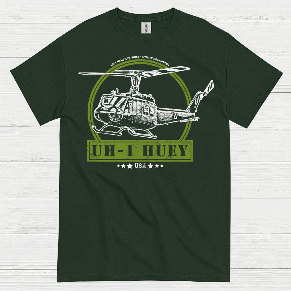 UH-1 Huey USA Military Helicopter T Shirt