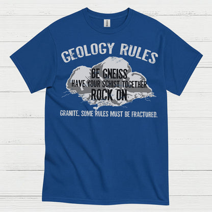 Geology Rules Rock On T Shirt