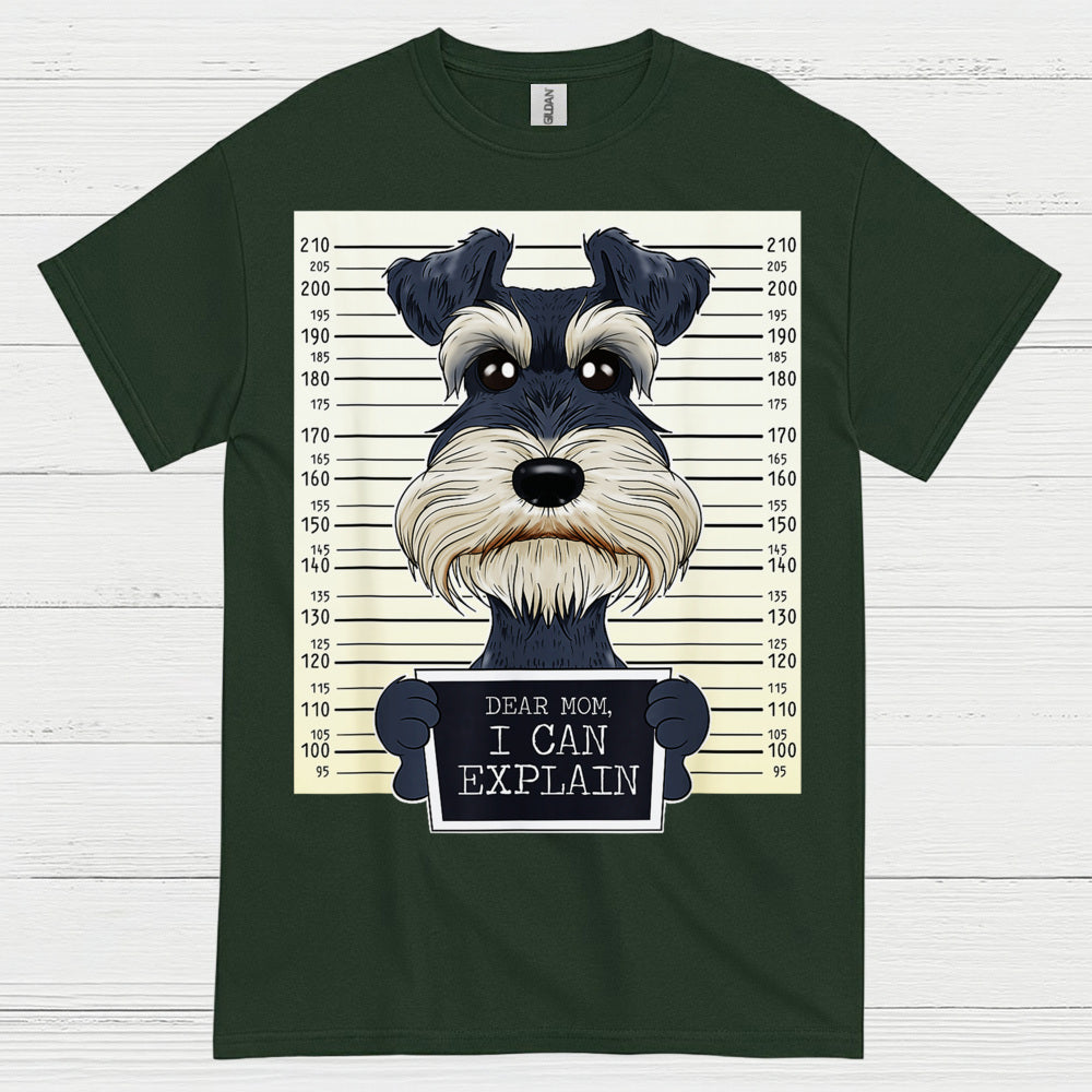 Funny Schnauzer Mugshot Dog Lover T Shirt