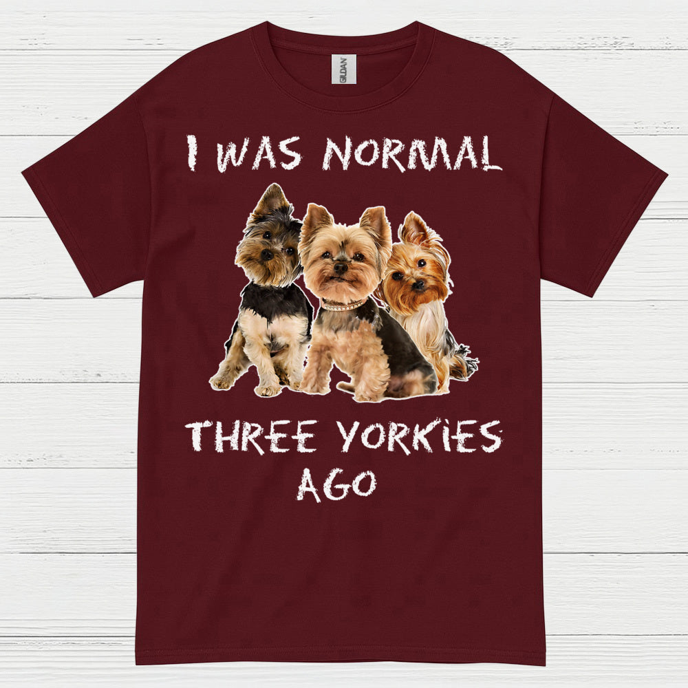 Funny Three Yorkies Ago Dog Lover T Shirt
