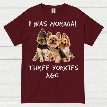Funny Three Yorkies Ago Dog Lover T Shirt