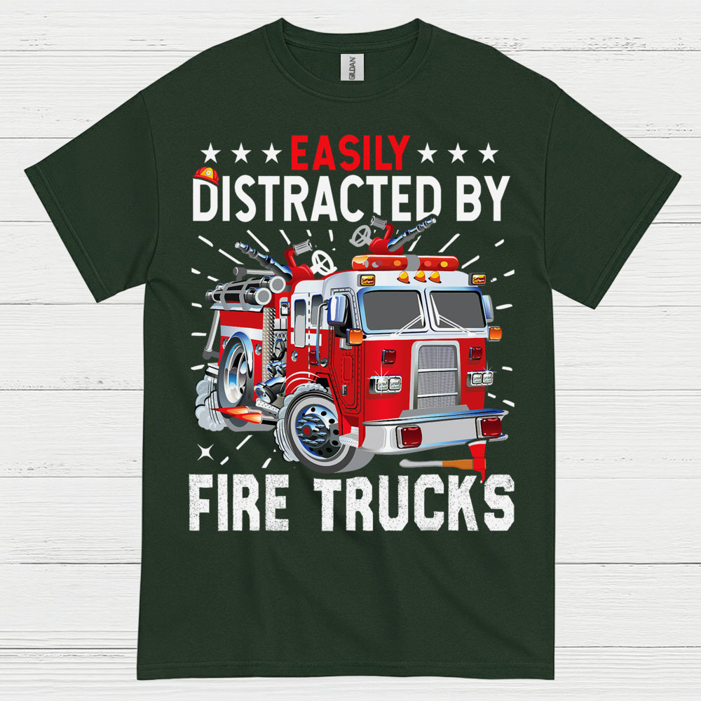 Easily Distracted By Fire Trucks T Shirt