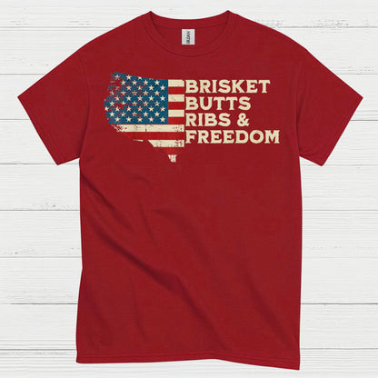 Brisket Butts Ribs And Freedom BBQ T Shirt