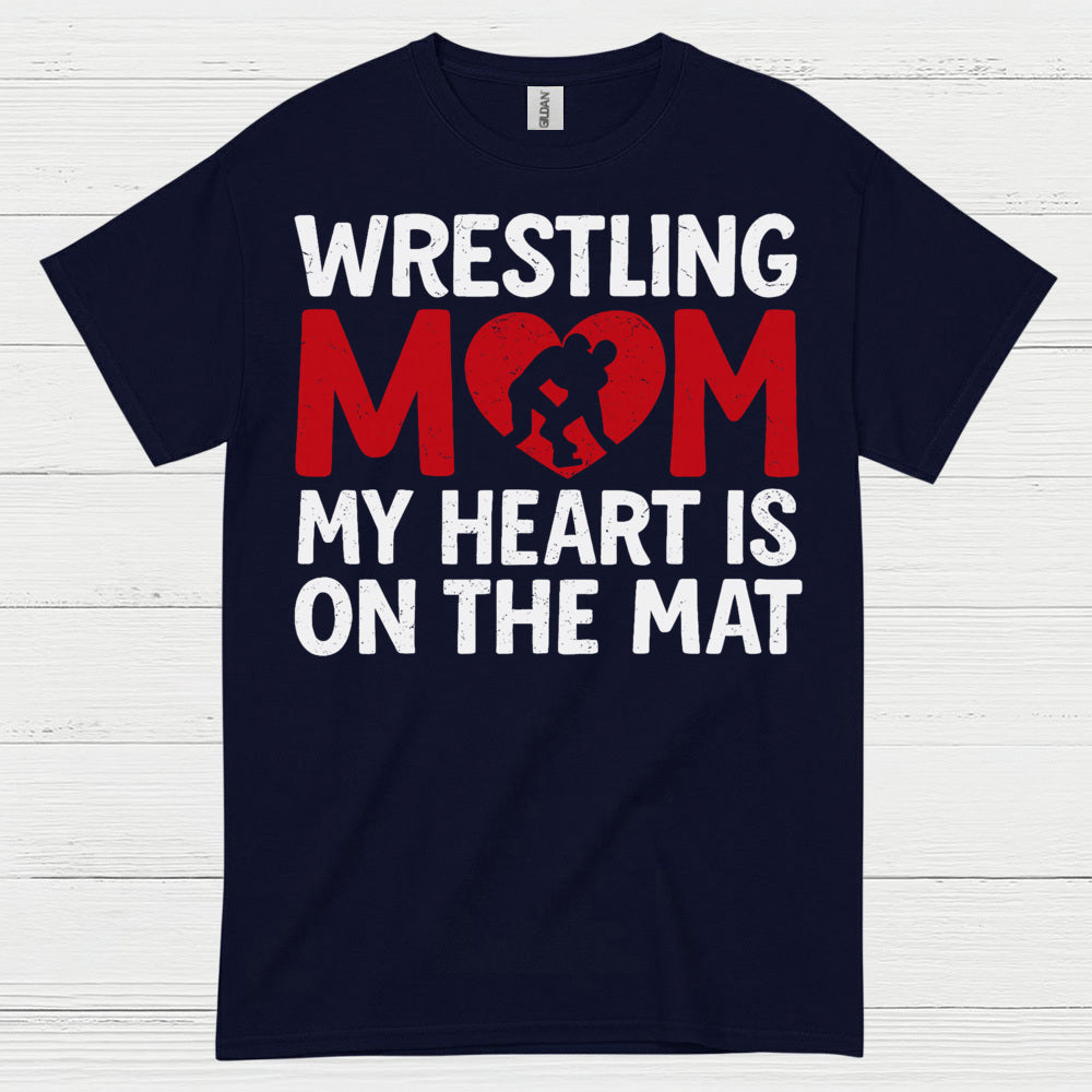 Wrestling Mom Heart On The Mat T Shirt