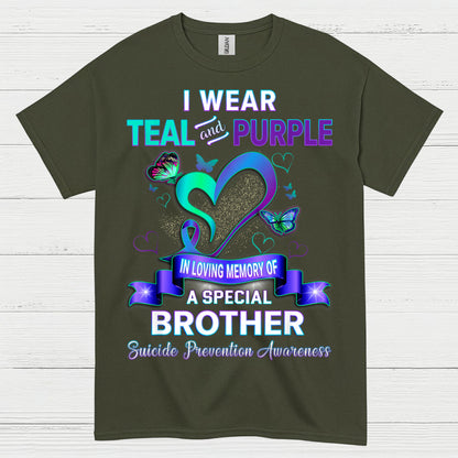 I Wear Teal Purple Brother Memory T Shirt