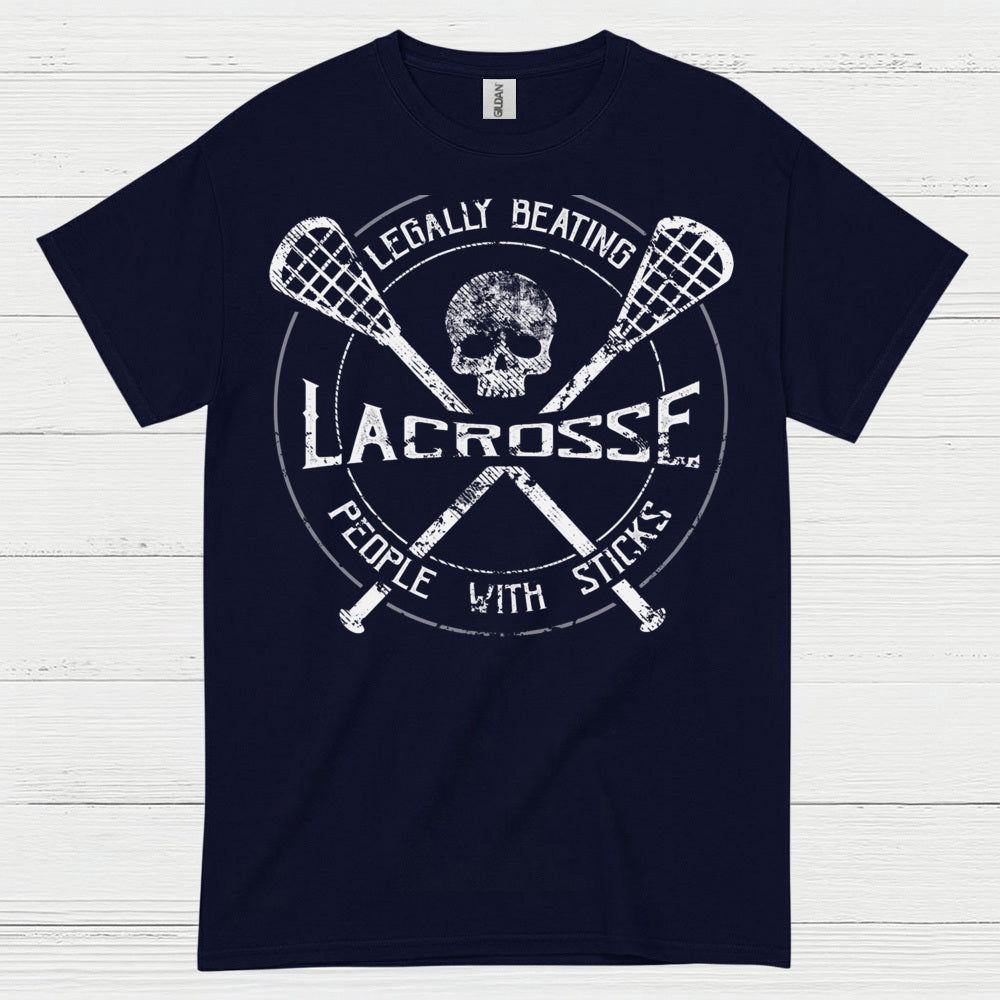 Legally Beating People With Sticks Lacrosse T Shirt