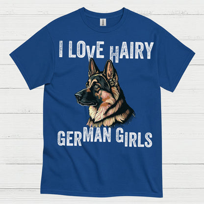 I Love Hairy German Shepherd Girls T Shirt