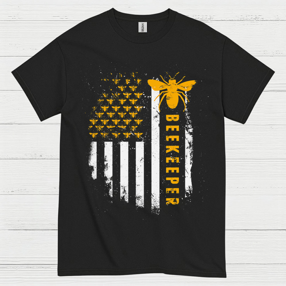Beekeeper American Flag Bee Lover T Shirt