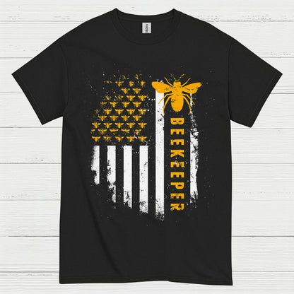Beekeeper American Flag Bee Lover T Shirt