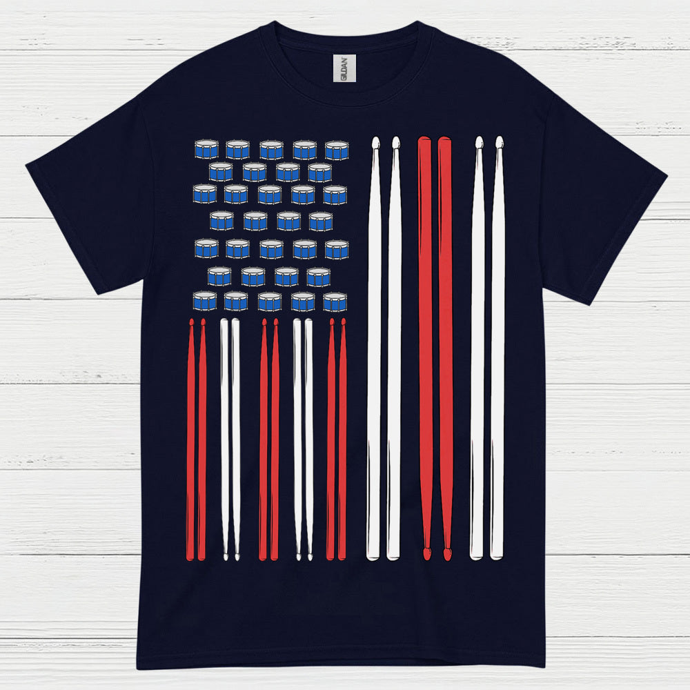American Drummer Flag T Shirt