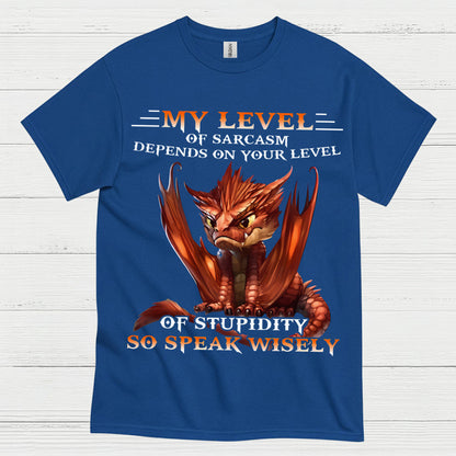 My Level Of Sarcasm Depends On Your Level Of Stupidity T Shirt