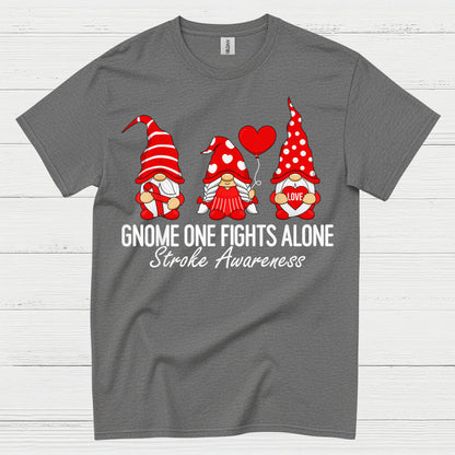 Gnome One Fights Alone Stroke Awareness T Shirt