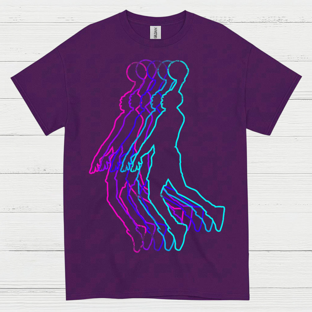 Retro Neon Basketball Player T Shirt