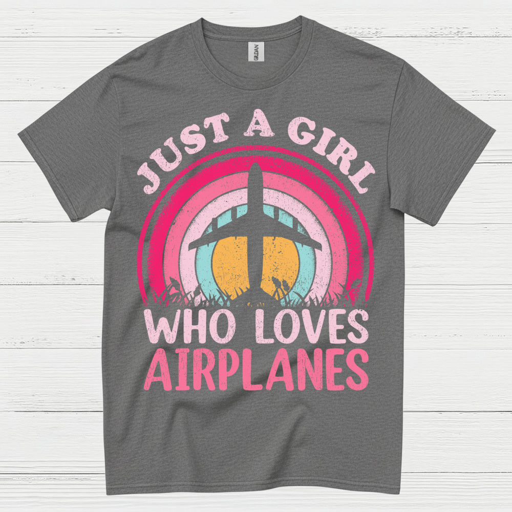Just A Girl Who Loves Airplanes T Shirt