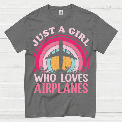 Just A Girl Who Loves Airplanes T Shirt