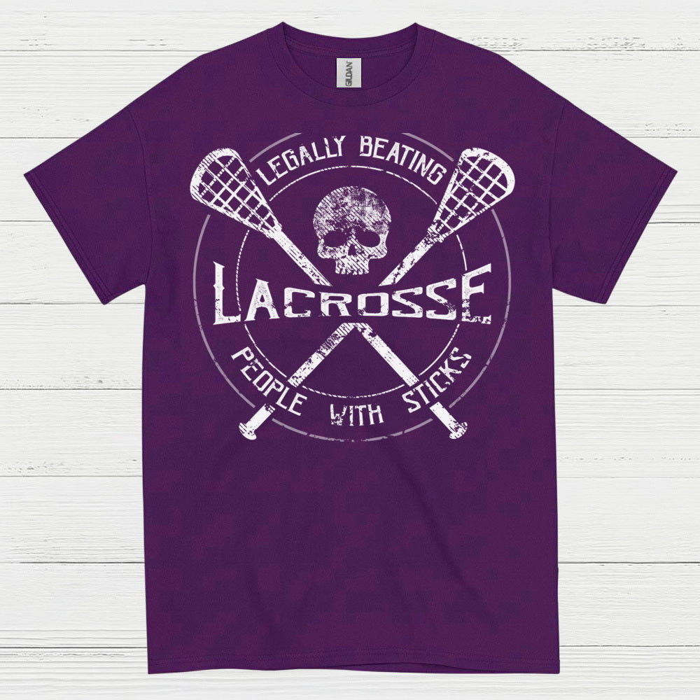 Legally Beating People With Sticks Lacrosse T Shirt