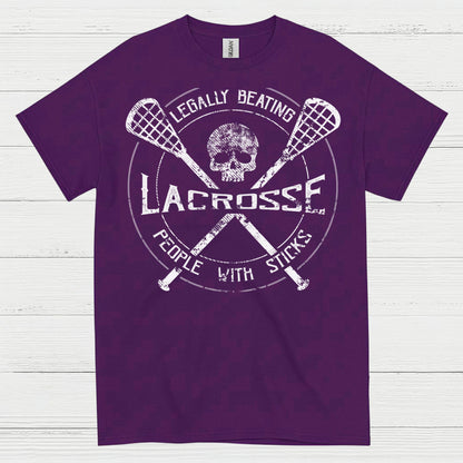 Legally Beating People With Sticks Lacrosse T Shirt