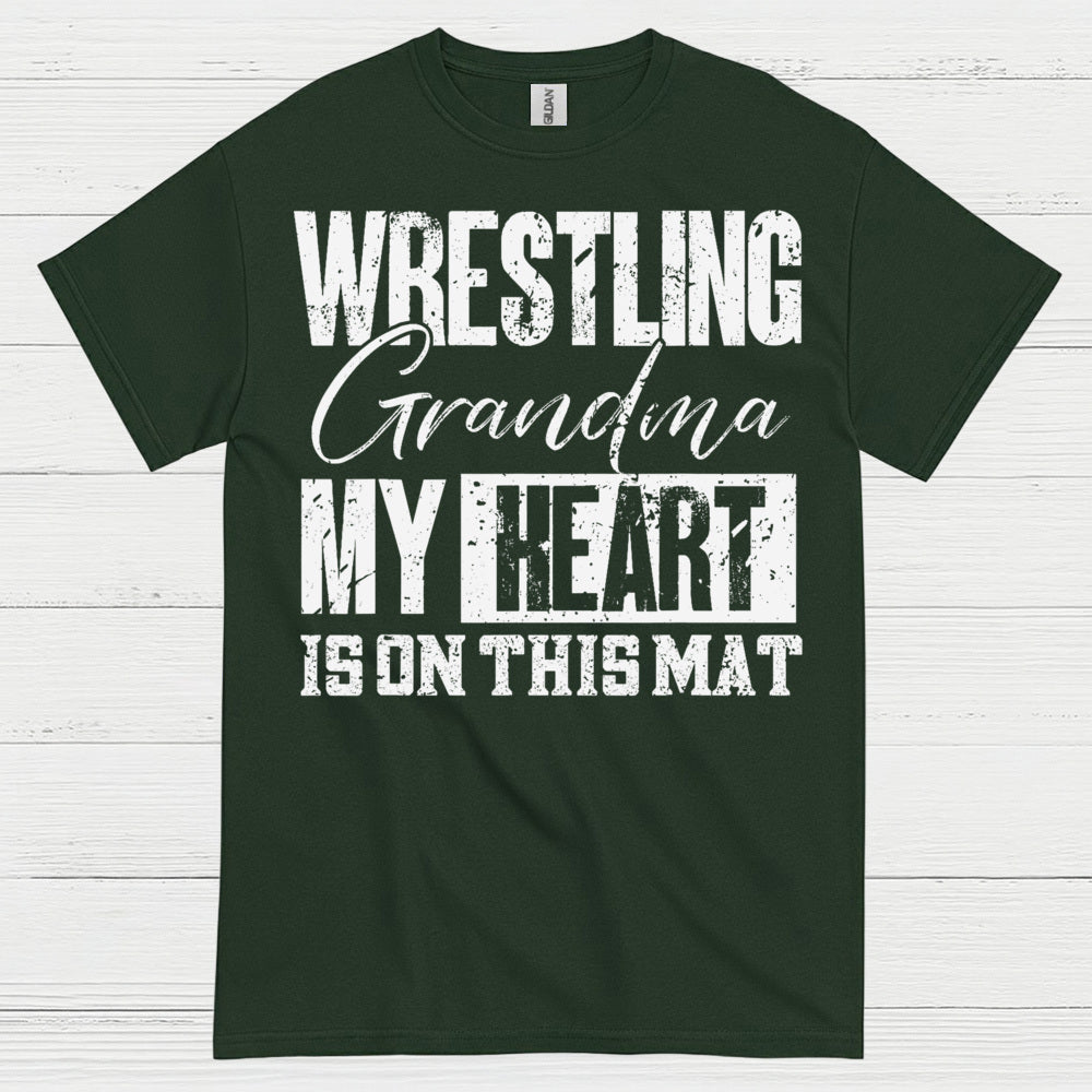 Wrestling Grandma Heart on the Mat T Shirt