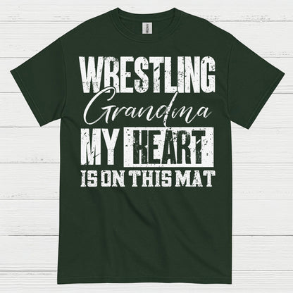 Wrestling Grandma Heart on the Mat T Shirt