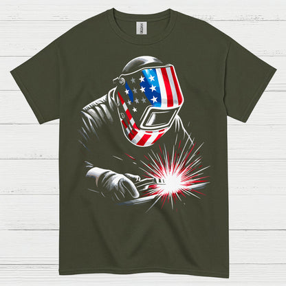 American Flag Welding T Shirt